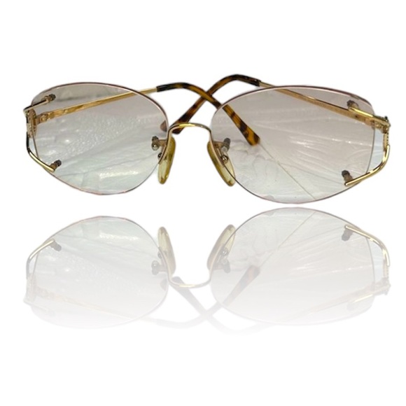 Christian Dior VINTAGE Gold Frame Reading Glasses Rose Gold Mirror - Picture 1 of 15